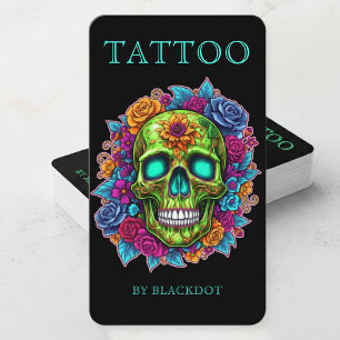 Tarjeta De Visita Artista de tatuajes moderno tienda de tatuajes red