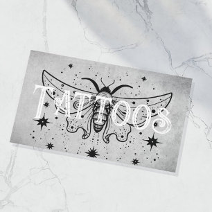 Tarjeta De Visita Artista de tatuajes modernos de hormigón celeste