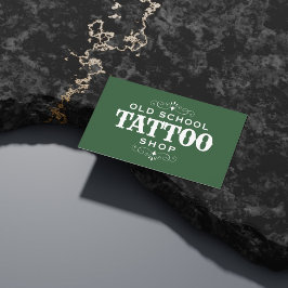 Tarjeta De Visita Artista de tatuajes negrita mínima