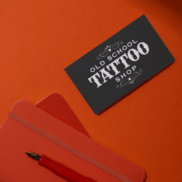 Tarjeta De Visita Artista de tatuajes negrita mínima