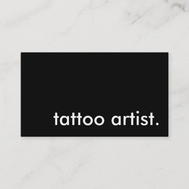 Tarjeta De Visita artista de tatuajes. (personalizable de color) (Anverso)