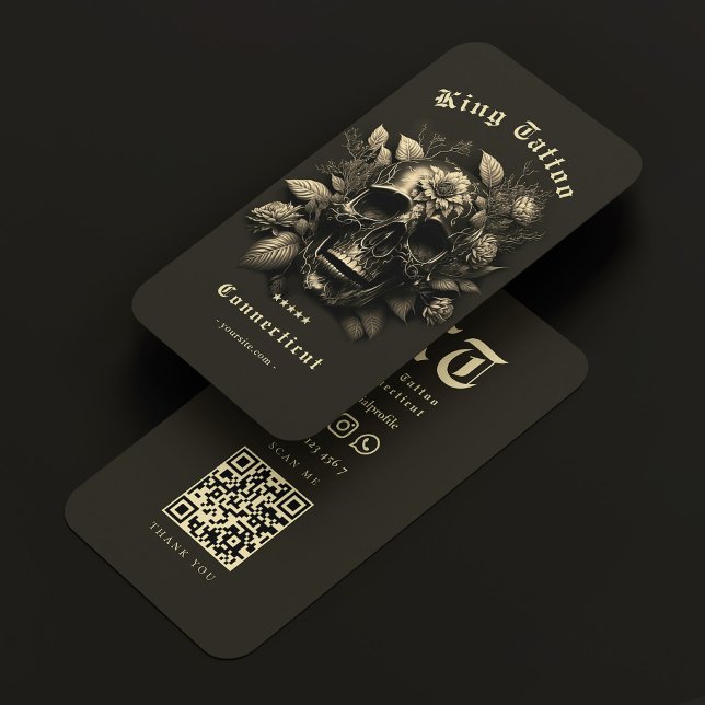 Tarjeta De Visita Artista de tatuajes Tattooist Gótico Skull Moderno (Tattoo Artist Tattooist Goth Skull Modern Business Card
)