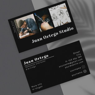Tarjeta De Visita artista de tatuajes tatuador piercings foto
