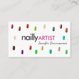 Tarjeta De Visita Artista de uñas acrílicas maquillaje elegante