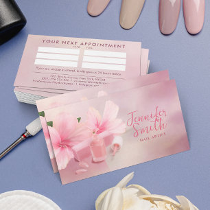 Tarjeta De Visita Artista de uñas Gentle Pastel Rosa