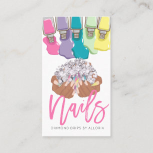 Tarjeta De Visita Artista de uñas goteando logo de mano polaca Sal