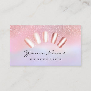 Tarjeta De Visita Artista de uñas Gris rosa Gris Pedicure Ombre
