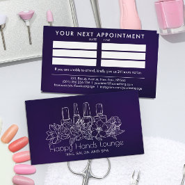 Tarjeta De Visita Artista de uñas - ilustracion de arte de línea flo