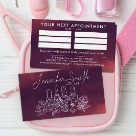 Tarjeta De Visita Artista de uñas - ilustracion de arte de línea flo