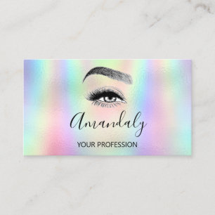 Tarjeta De Visita Artista de uñas Lash Friseur Logo Hologramm Blau 