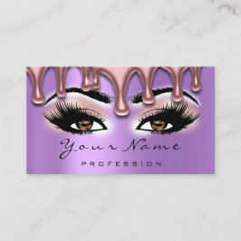 Tarjeta De Visita Artista de uñas Lash Maquillaje Púrpura Rosa Marró