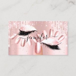 Tarjeta De Visita Artista de uñas maquilladas Rosa Gla Kiss Lips Ro
