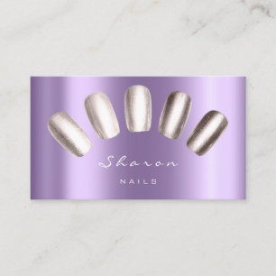 Tarjeta De Visita Artista de uñas maquillaje Metálico Lux Plata Gris
