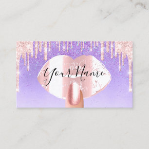 Tarjeta De Visita Artista de uñas maquillaje Perforaciones rosadas p