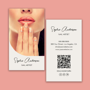 Tarjeta De Visita Artista de uñas moderno