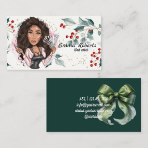 Tarjeta De Visita Artista de uñas Navidad Invierno