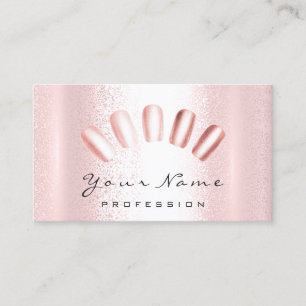 Tarjeta De Visita Artista de uñas: pedicura de manicura Rosa moderna