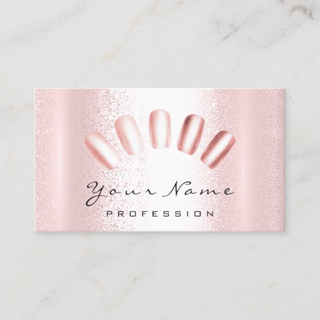 Tarjeta De Visita Artista de uñas: pedicura de manicura Rosa moderna (Anverso)