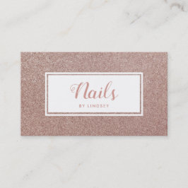Tarjeta De Visita Artista de uñas Purpurina de espuma de oro rosa ro