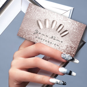 Tarjeta De Visita Artista de uñas Purpurina Gray Lux Manicure Pedicu