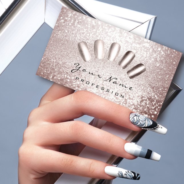 Tarjeta De Visita Artista de uñas Purpurina Gray Lux Manicure Pedicu (Subido por el creador)