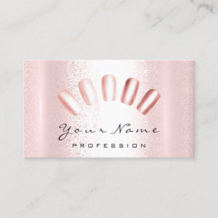 Tarjeta De Visita Artista de uñas rosa Manicura de rosa pedicura Clá