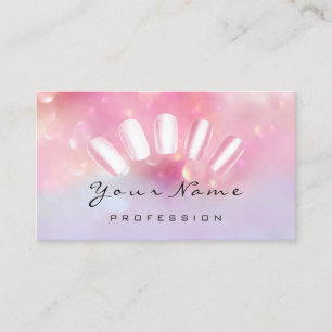 Tarjeta De Visita Artista de uñas Rosa Rosa de Manicura Pedicura Hol