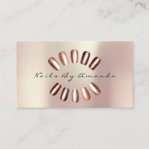 Tarjeta De Visita Artista de uñas Rubor Pearly Rosa Gold Beauty Stud