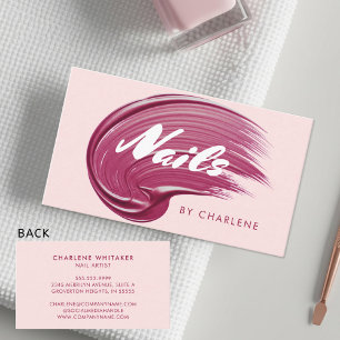 Tarjeta De Visita Artista de uñas Typografía moderna Vino polaco