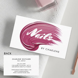 Tarjeta De Visita Artista de uñas Typografía moderna Vino polaco