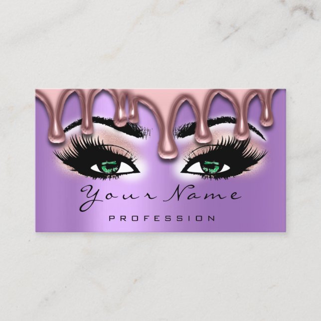 Tarjeta De Visita Artista de uñas Wax Nails Lash Makeup Viole Verde  (Anverso)