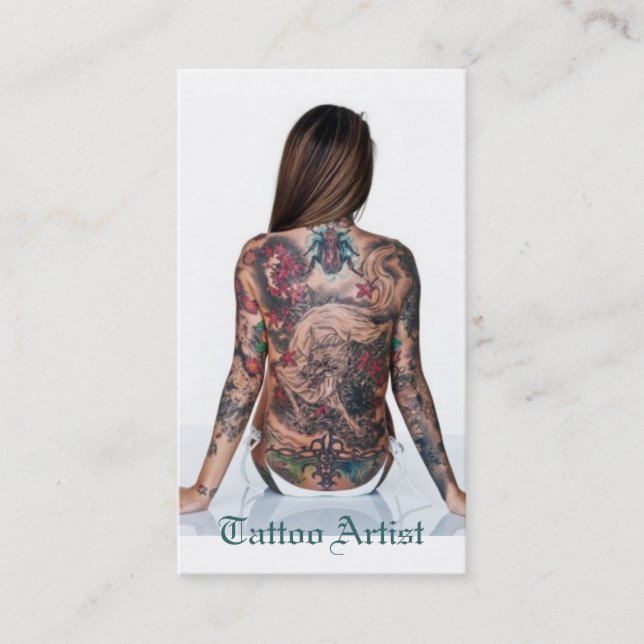 Tarjeta De Visita Artista del tatuaje (Anverso)