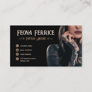 Tarjeta De Visita Artista del tatuaje Sepia