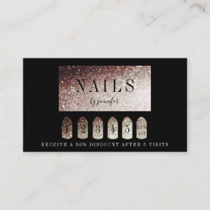Tarjeta De Visita Artista elegante de 5 uñas lucida