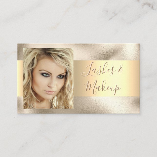 Tarjeta De Visita Artista elegante de azotes y maquillaje, nombre de (Anverso)