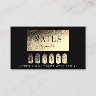 Tarjeta De Visita Artista elegante de oro de 5 uñas