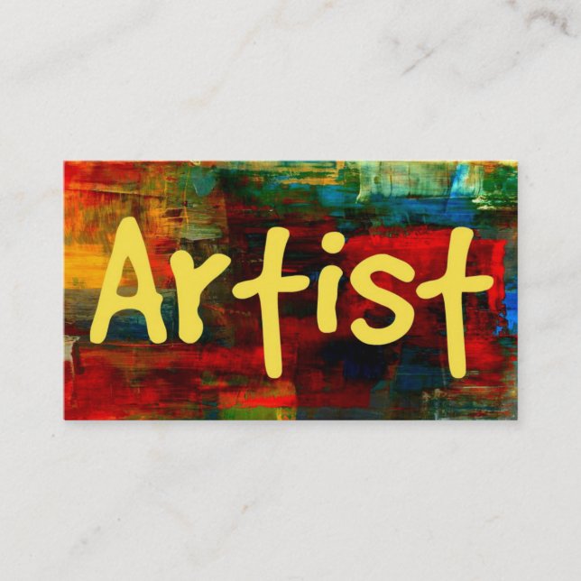 Tarjeta De Visita Artista en Paint Business Card (Anverso)