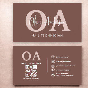 Tarjeta De Visita Artista especialista en uñas del código QR de Terr