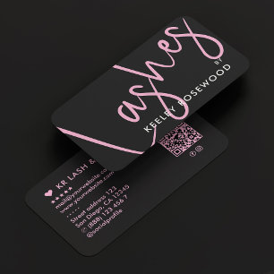 Tarjeta De Visita Artista estético de belleza con azotes rosados