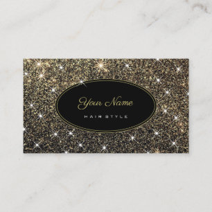Tarjeta De Visita Artista estilo cabello Elegante Purpurina de oro L