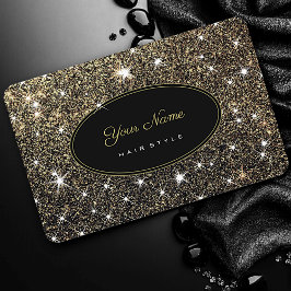 Tarjeta De Visita Artista estilo cabello Luminoso Purpurina de oro e