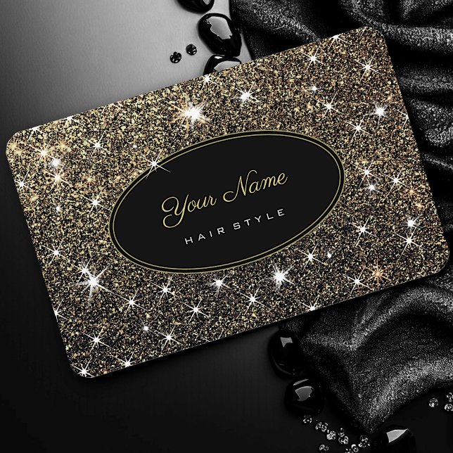 Tarjeta De Visita Artista estilo cabello Luminoso Purpurina de oro e (Subido por el creador)