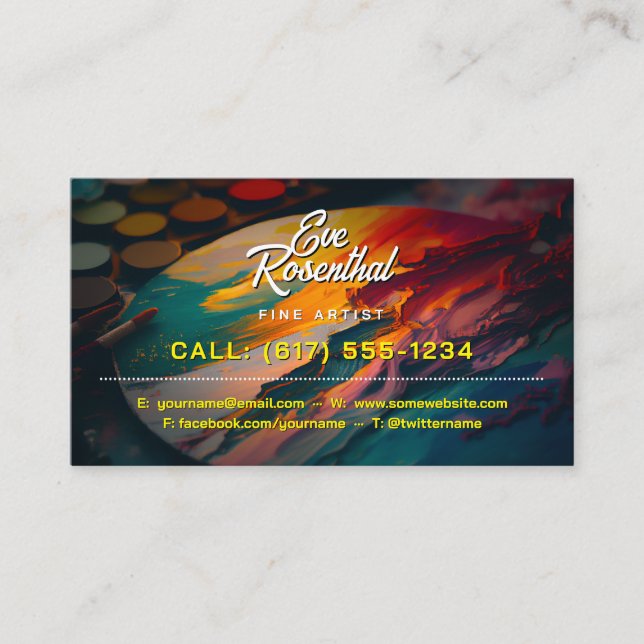 Tarjeta De Visita Artista fino | Profesional (Anverso)