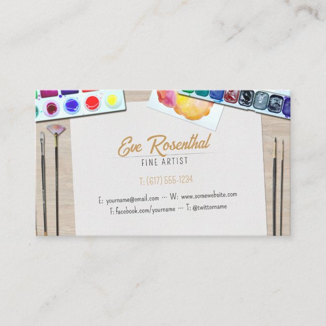 Tarjeta De Visita Artista fino | Profesional (Anverso)