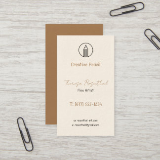 Tarjeta De Visita Artista Fino Tradicional | Logotipo de Lápiz