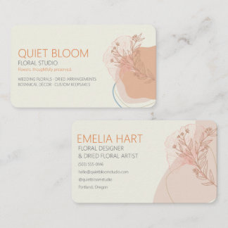 Tarjeta De Visita Artista Floral Minimalista de Flores Secas Florist