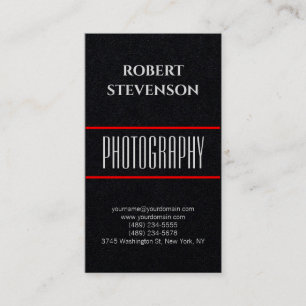 Tarjeta De Visita Artista fotográfico negro vertical Minimalista mod