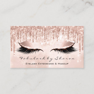 Tarjeta De Visita Artista maquillador azota a Purpurinas Rosa de det