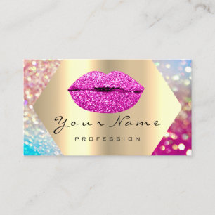 Tarjeta De Visita Artista maquillador besa LIPS Holograma de Glam Ro