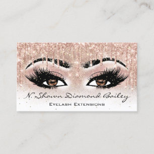 Tarjeta De Visita Artista maquillador Brown Rosa de Eyelash Whitney